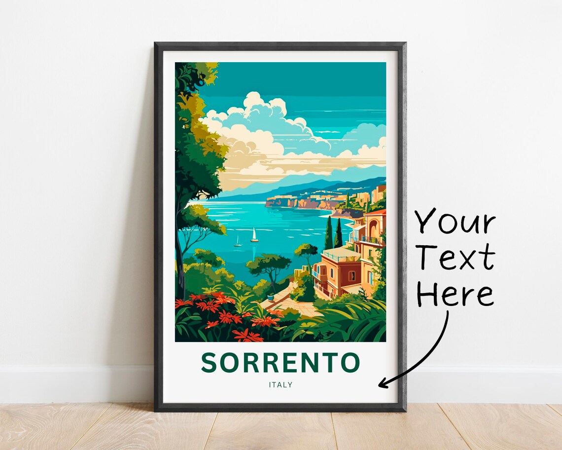 Personalized Sorrento Italy Amalfi Coast Villas Sea View Travel Poster