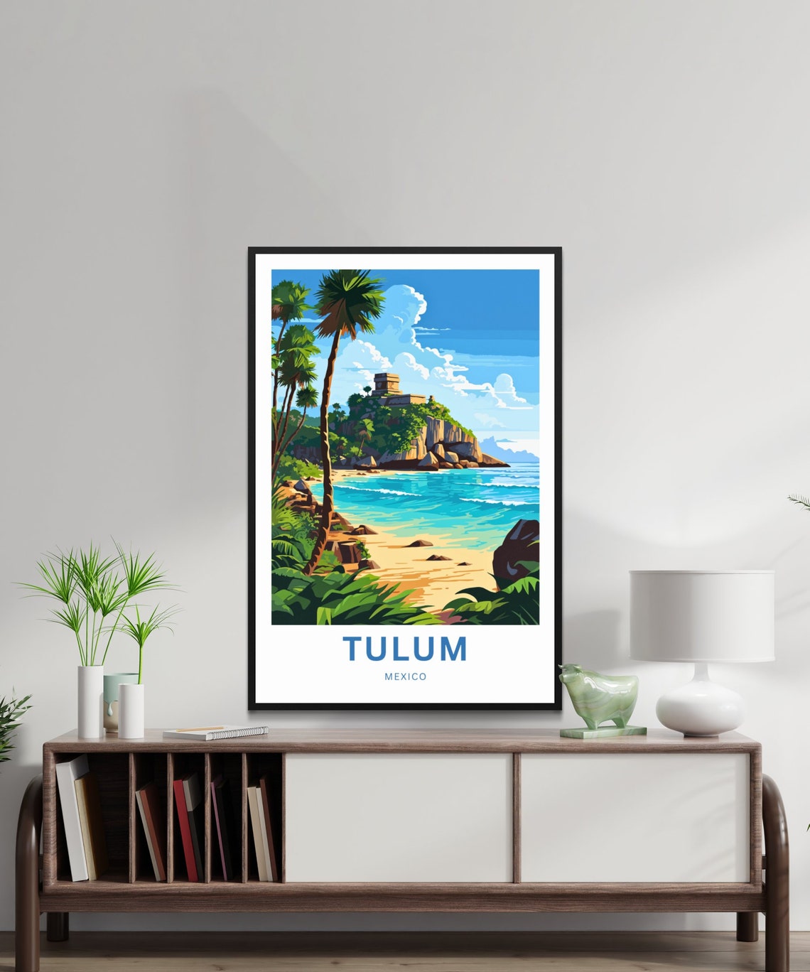 Tulum Riviera Maya Caribbean Ancient Ruins Beach Travel Poster - Image 2