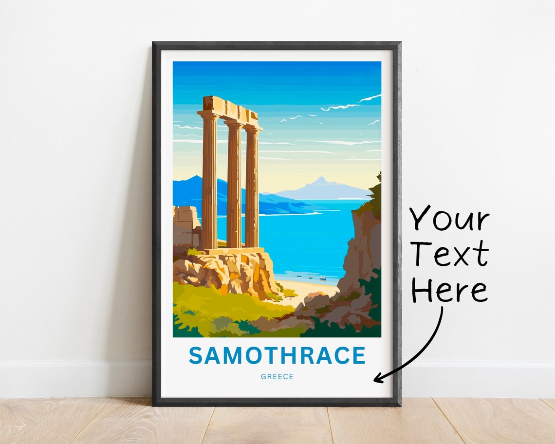 Samothrace Greece Custom Name Ancient Columns Seaside Poster