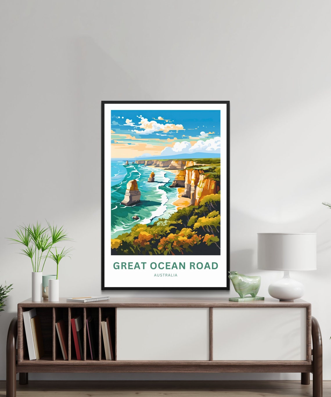 Great Ocean Road Australia Apostles Sunset Cliffs Custom Text Poster - Image 2
