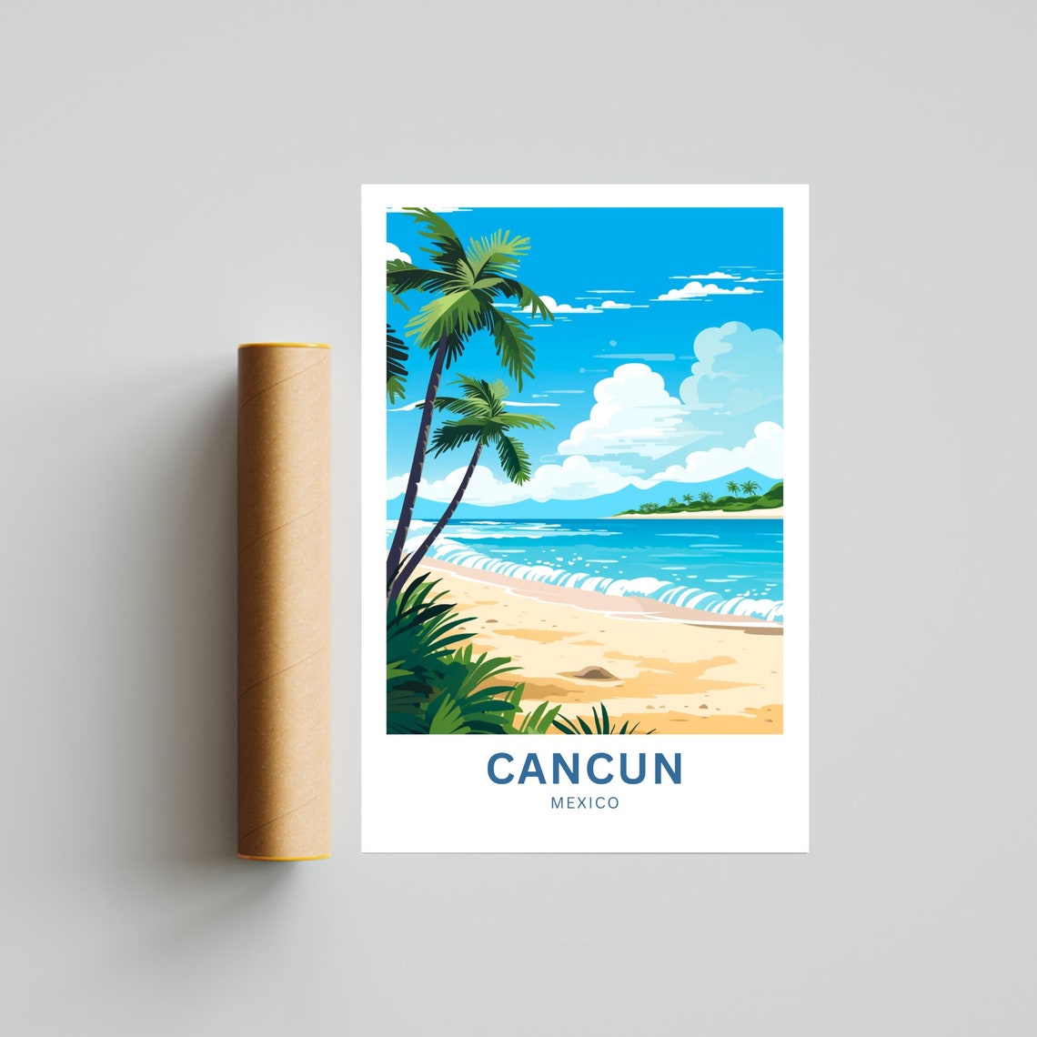 Cancun Travel Print Cancun Poster Mexico Wall Art Framed Present Gift Mexico Present - Image 4