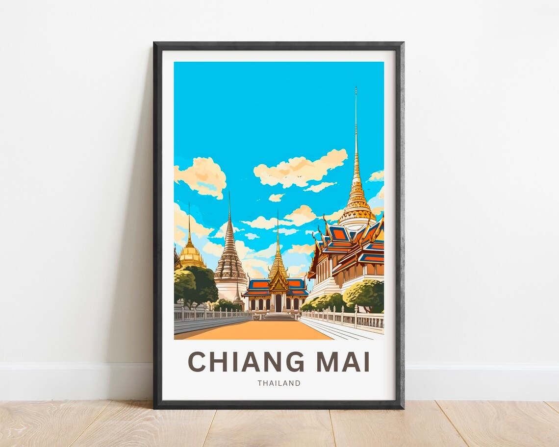 Chiang Mai Travel Poster, Thailand Wall Art