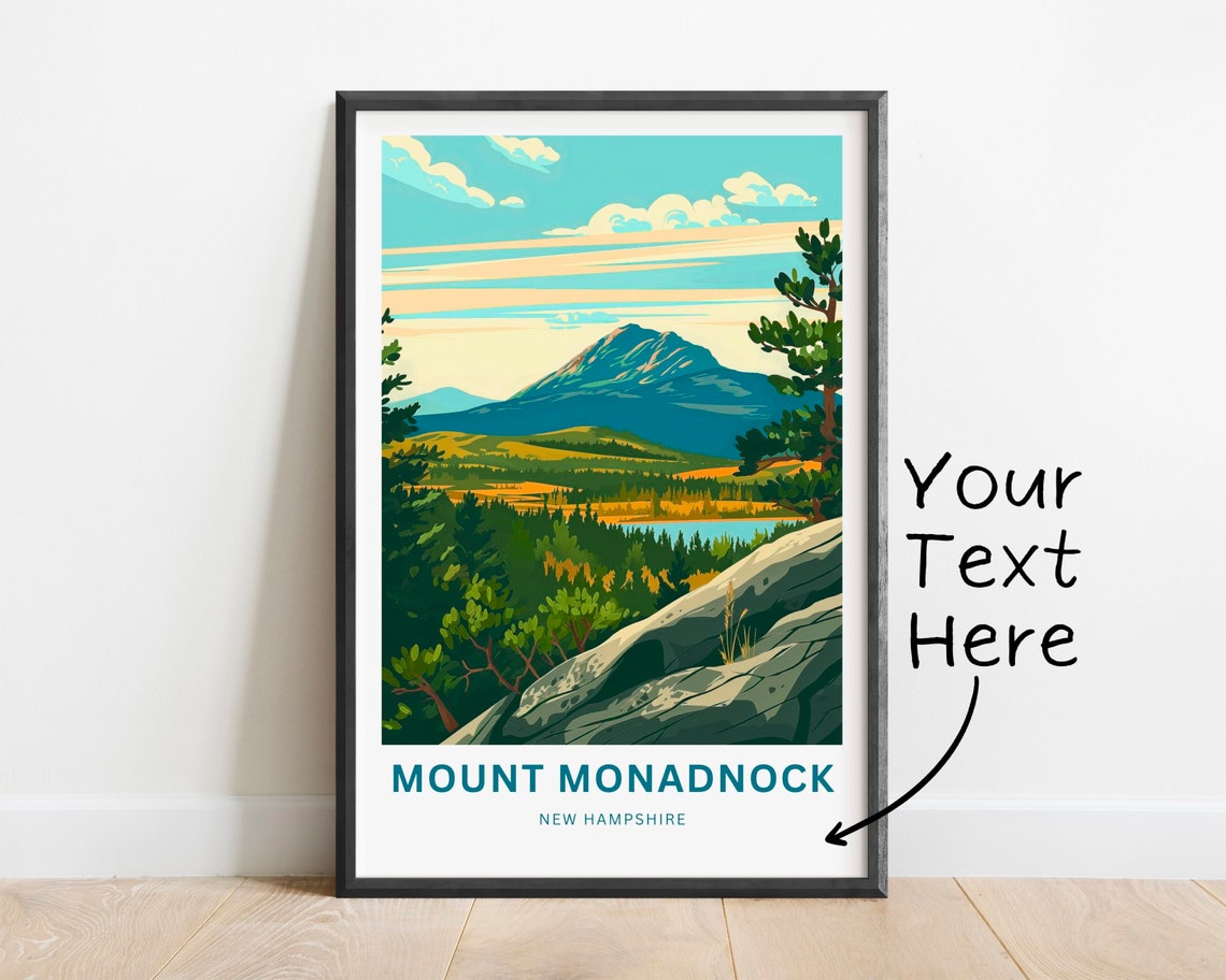 Personalized Mount Monadnock Summit Rocky Ledge Custom Name Poster