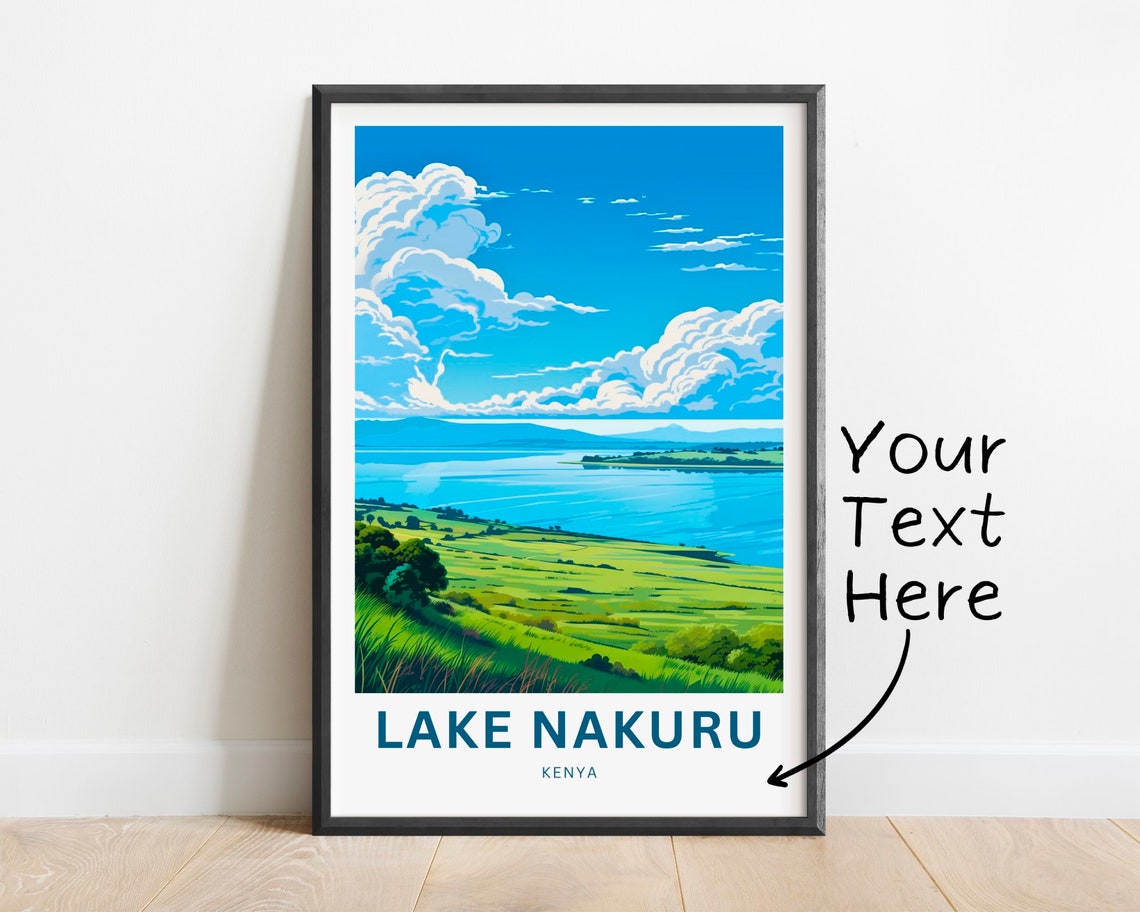 Lake Nakuru Kenya Personalized Blue Expanse Scenic View Poster