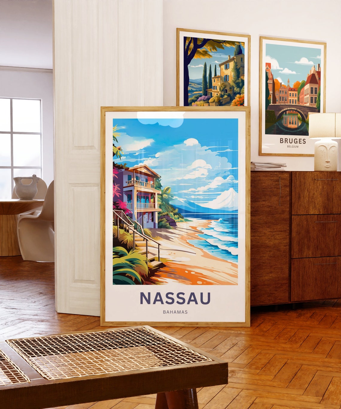 Nassau Travel Print Nassau Poster Bahamas Wall Art Framed Present Gift Bahamas Present - Image 5
