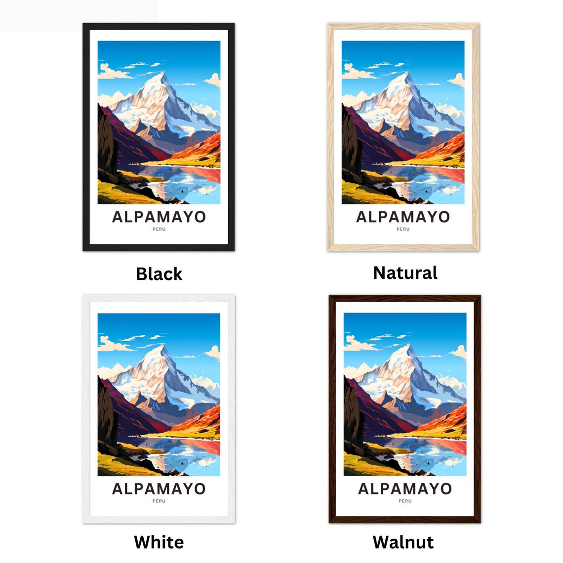 Personalized Alpamayo Travel Print Alpamayo Poster Peru Wall Art Framed Present Gift Peru Present - Image 2