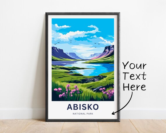 Abisko National Park Sweden Lake Mountain Personalized Travel Poster