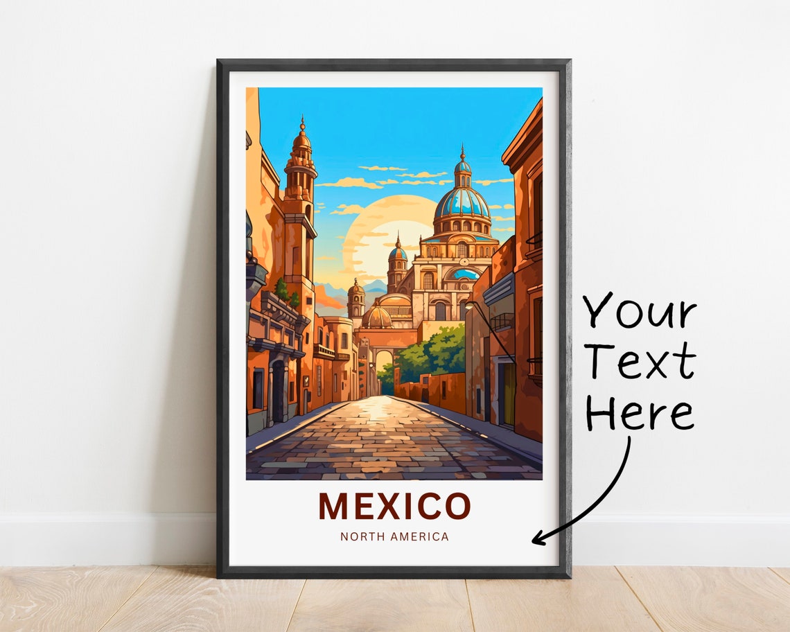 Mexico Travel Print Mexico Poster North America Wall Art Framed Present Gift North America Present - Image 2