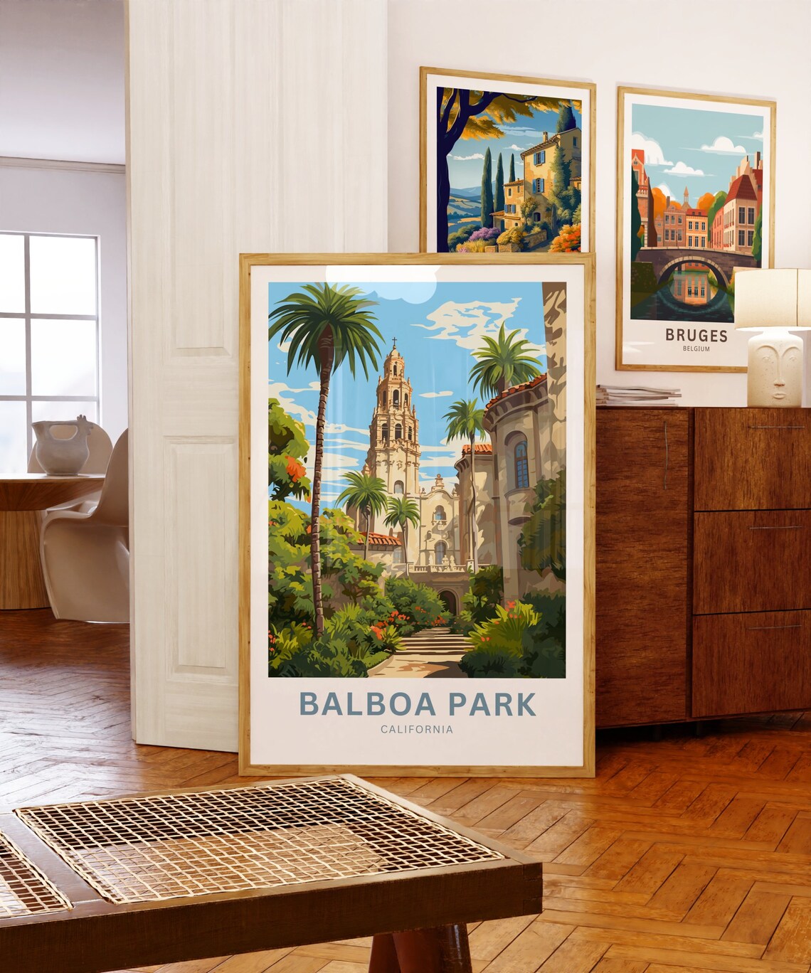 Balboa Park California Spanish Tower Palm Garden Art Travel Poster - Image 5