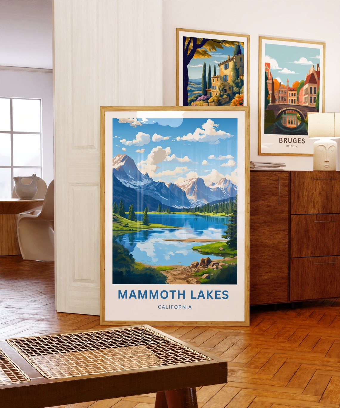 Personalized Mammoth Lakes California Alpine Lake Custom Travel Poster - Image 3