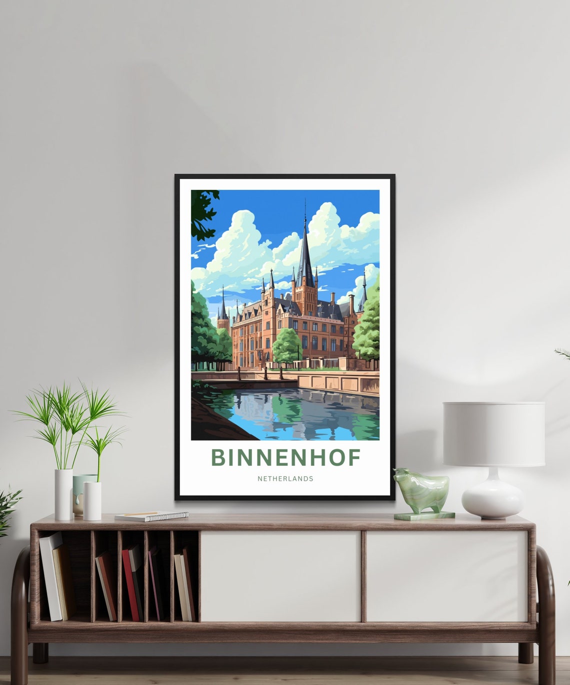 Binnenhof Netherlands Gothic Brick Buildings Canal View Poster - Image 2