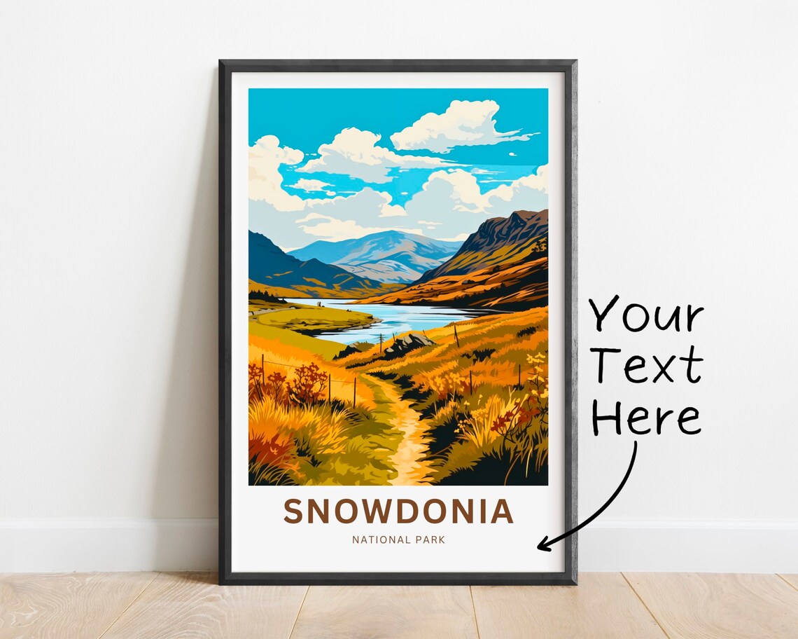 Personalized Snowdonia National Park Golden Moorland Trail Lake Poster