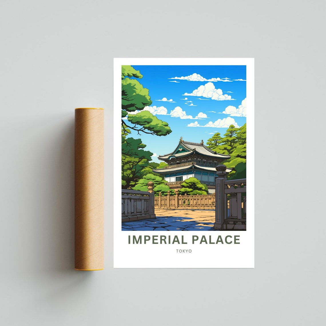 Imperial Palace Tokyo Japan Palace Garden Bridge Travel Poster - Image 4