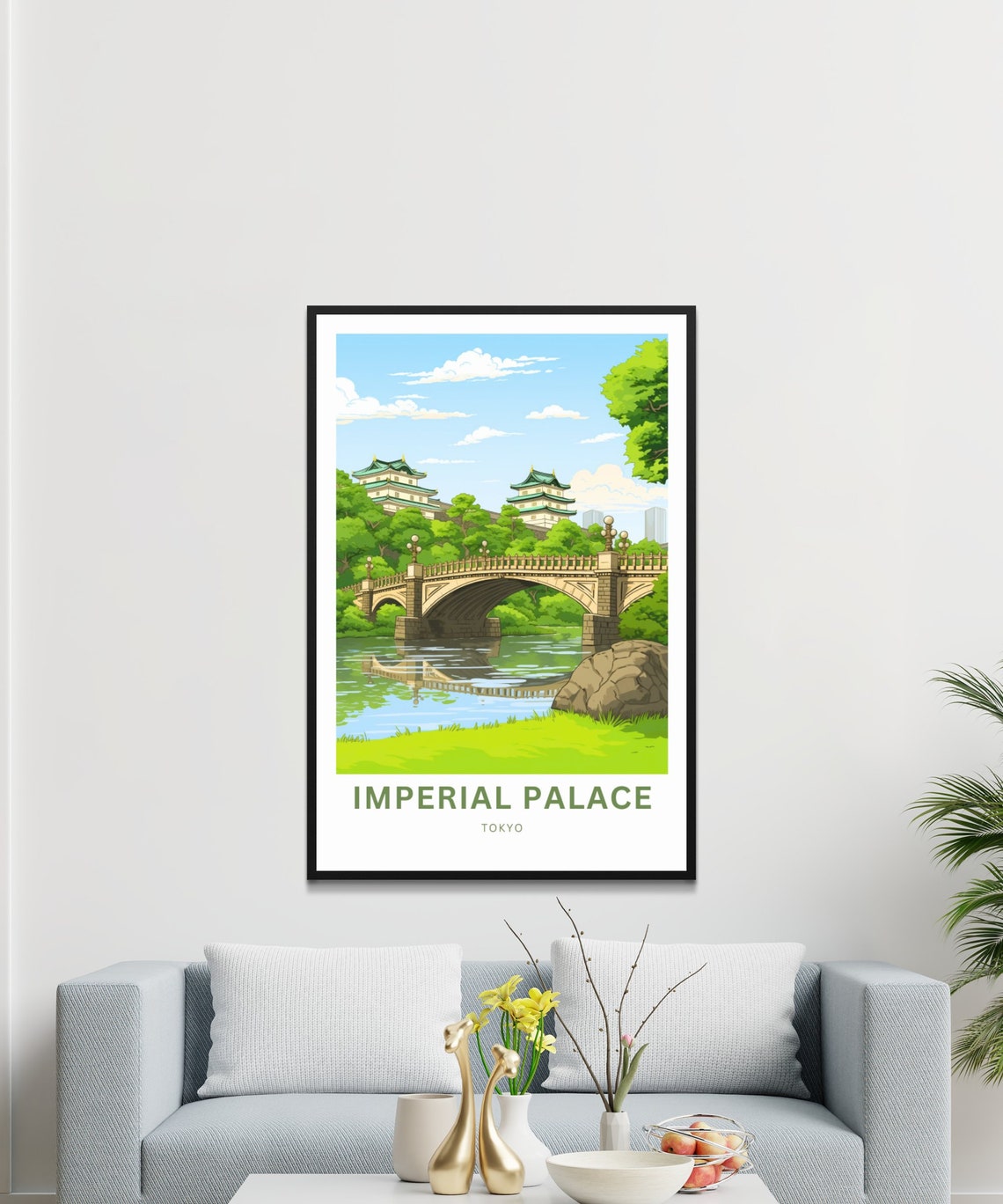 Imperial Palace Tokyo Japan Stone Bridge Over the Moat Poster - Image 3