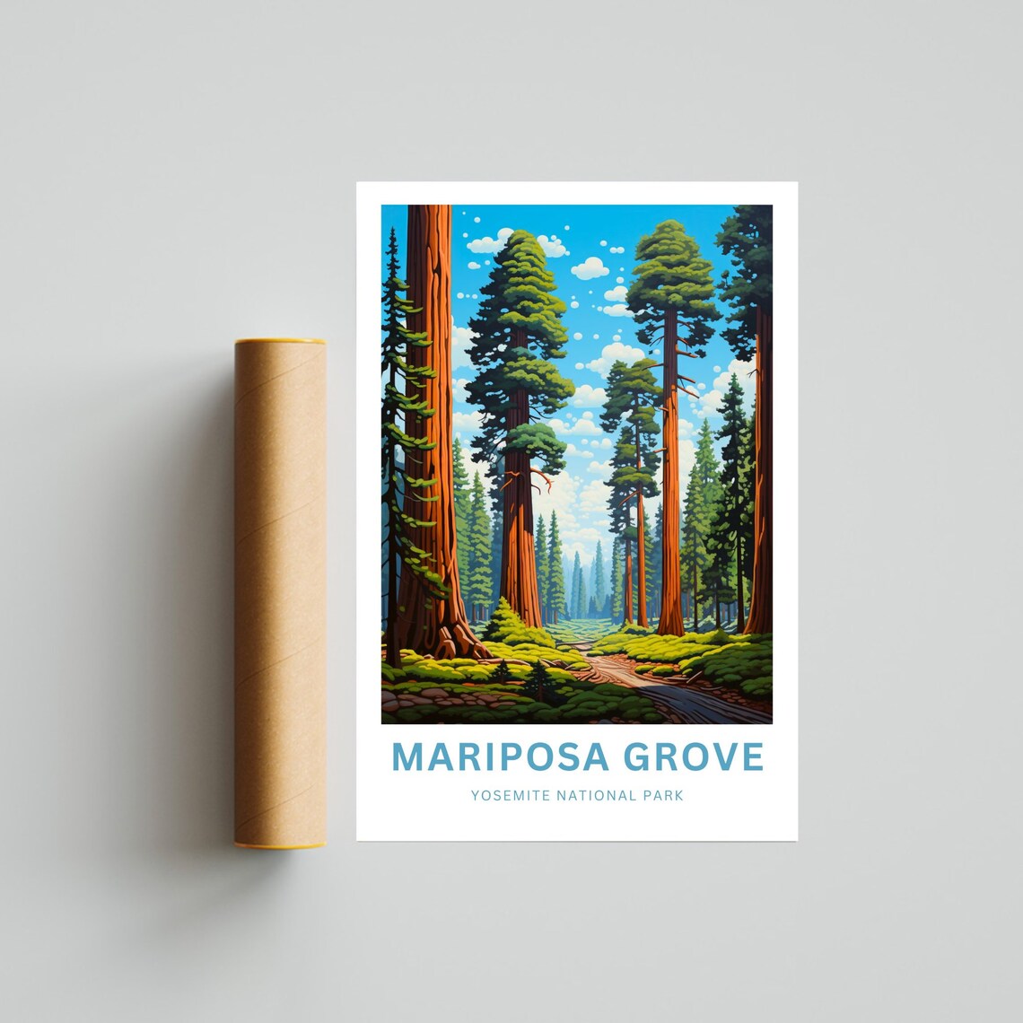 Mariposa Grove Yosemite National Park Giant Sequoia Forest Travel Poster - Image 4