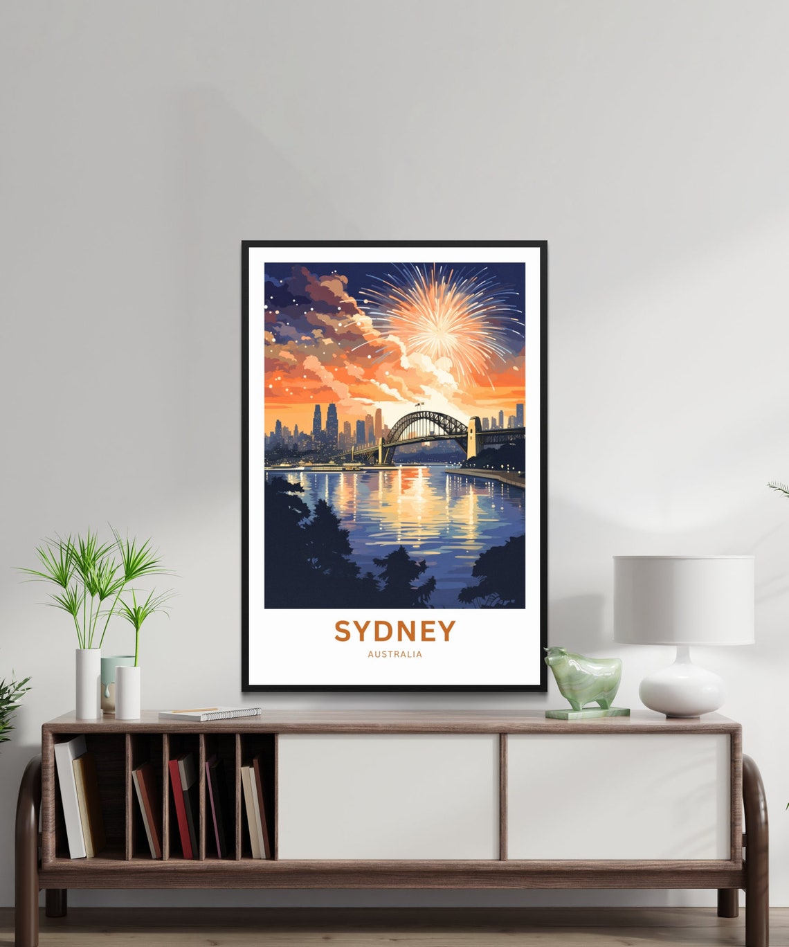 Sydney Australia Harbour Bridge Night Fireworks Display Travel Poster - Image 2