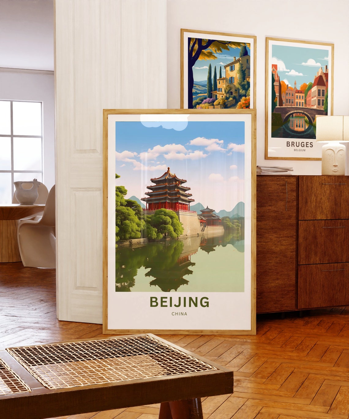 Personalized Beijing China Red Palace Lake Reflection Travel Poster - Image 5