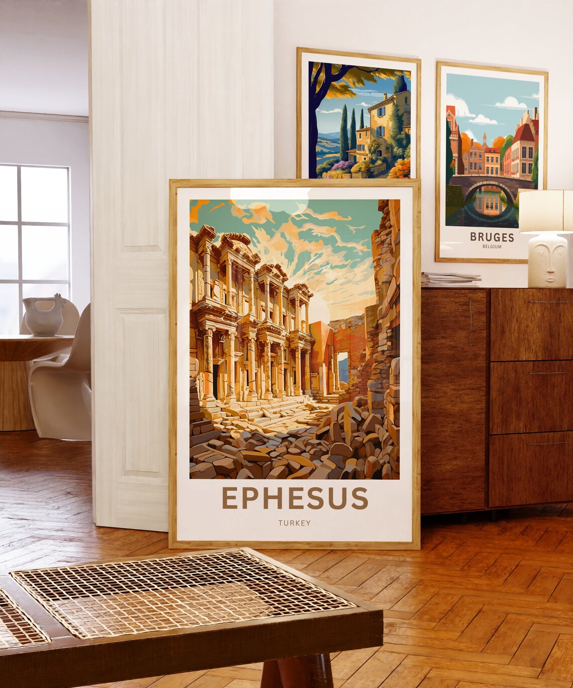 Ephesus Turkey Library of Celsus Ruins Vintage Travel Poster - Image 5