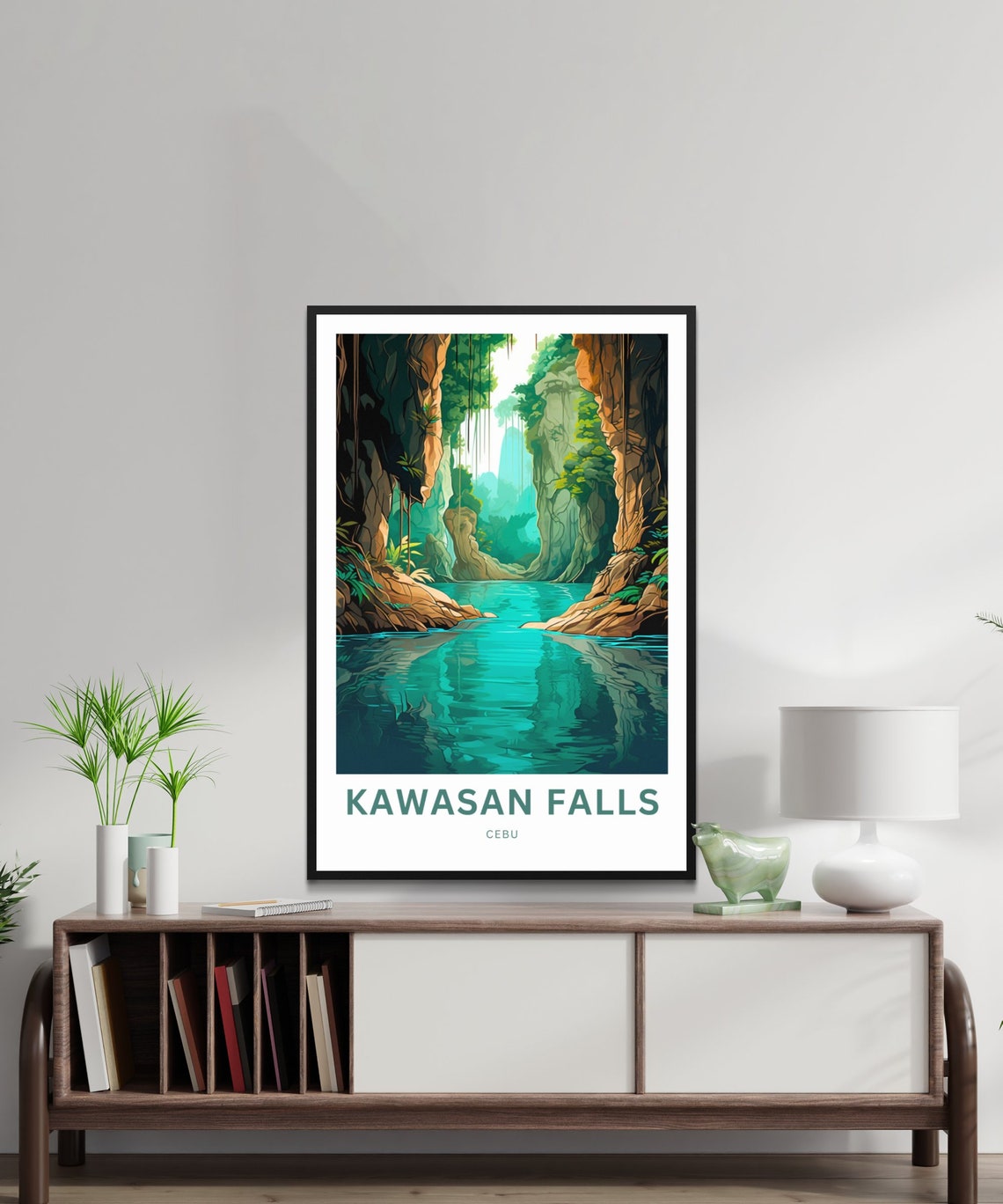 Kawasan Falls Cebu Emerald Canyon River Jungle Travel Poster - Image 2