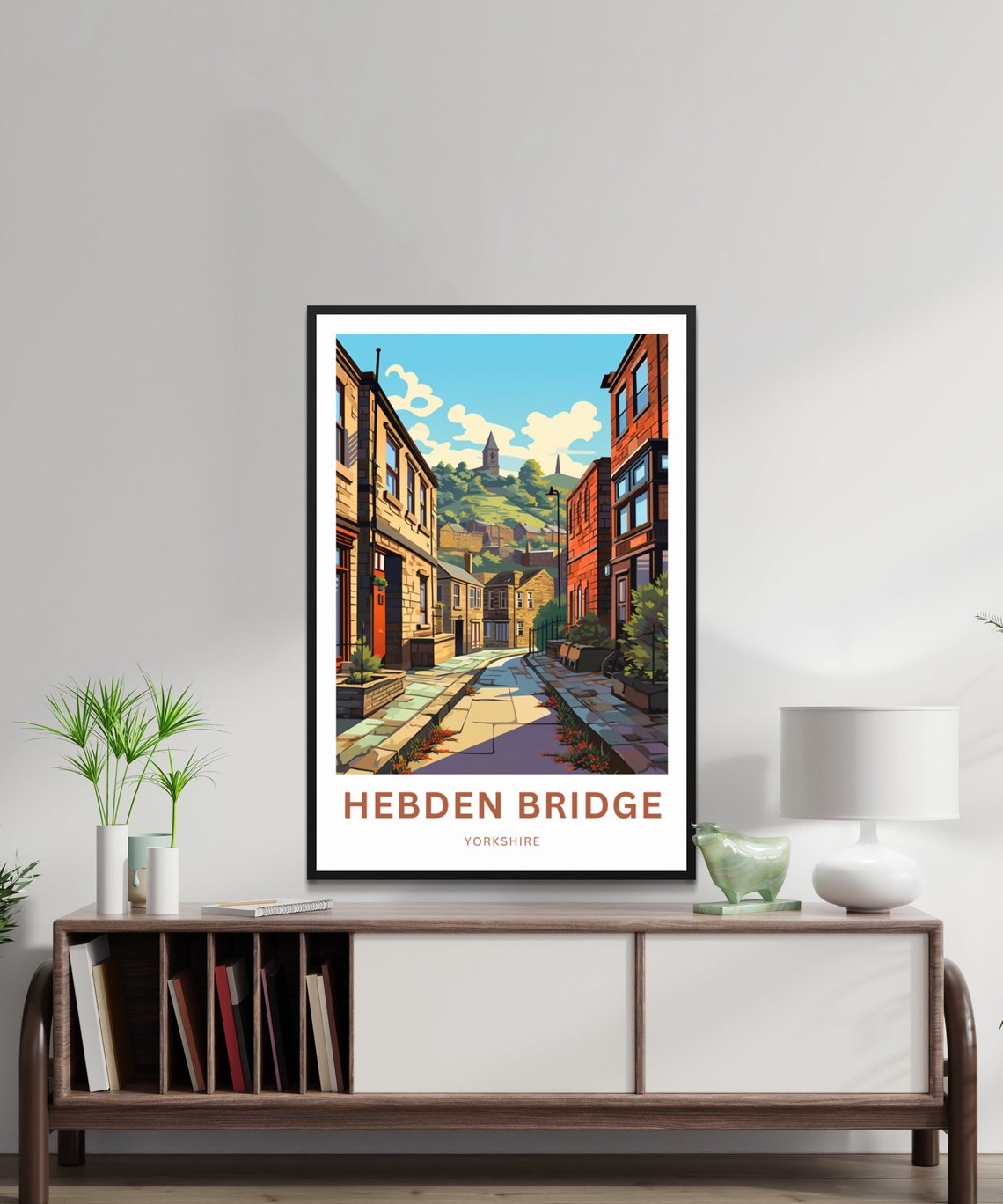 Personalized Hebden Bridge Yorkshire Stone Street Travel Poster - Image 2