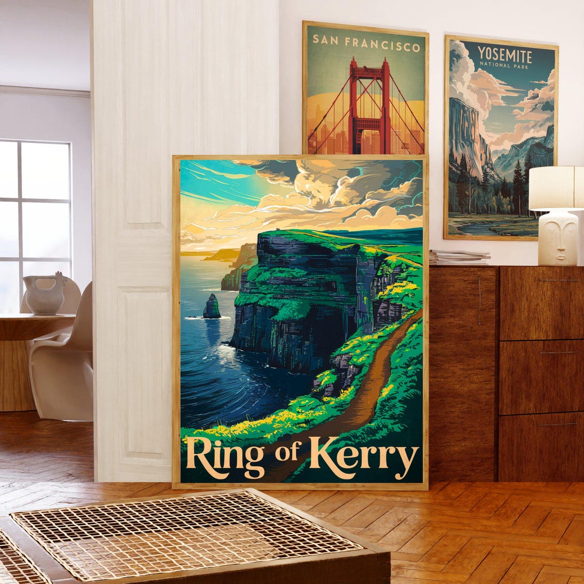 Ring of Kerry Ireland Sea Cliffs Coastal Path Vintage Travel Poster - Image 5