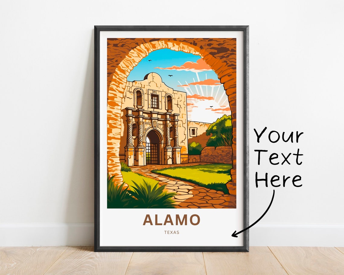 Alamo Texas Stone Arch Sunset View Personalized San Antonio Poster