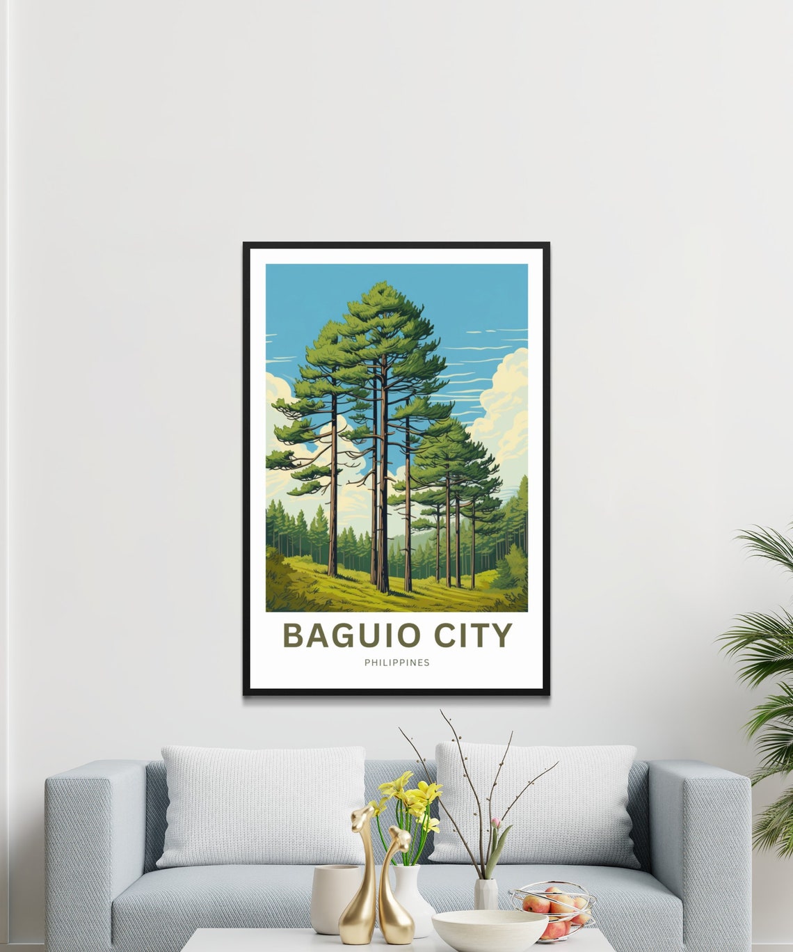 Baguio City Philippines Personalized Pine Forest Travel Poster - Image 3