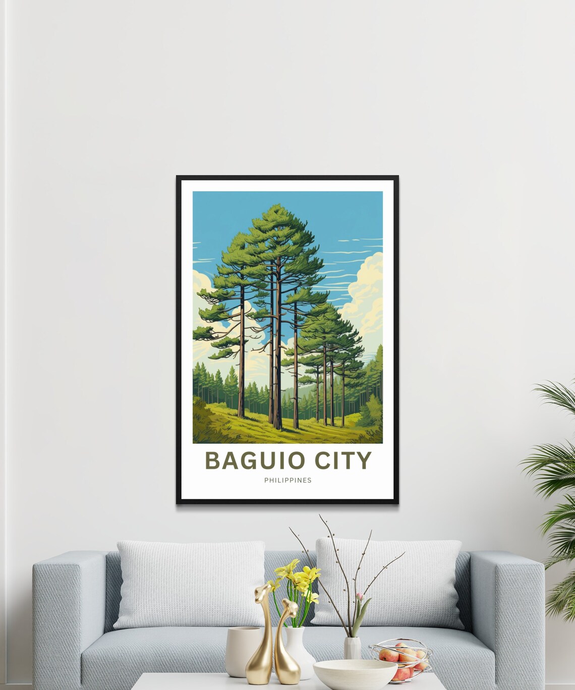 Baguio City Philippines Tall Pine Trees Forest Travel Poster - Image 3