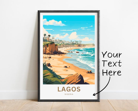 Personalized Lagos Travel Print Lagos Poster Nigeria Wall Art Framed Present Gift Africa Present