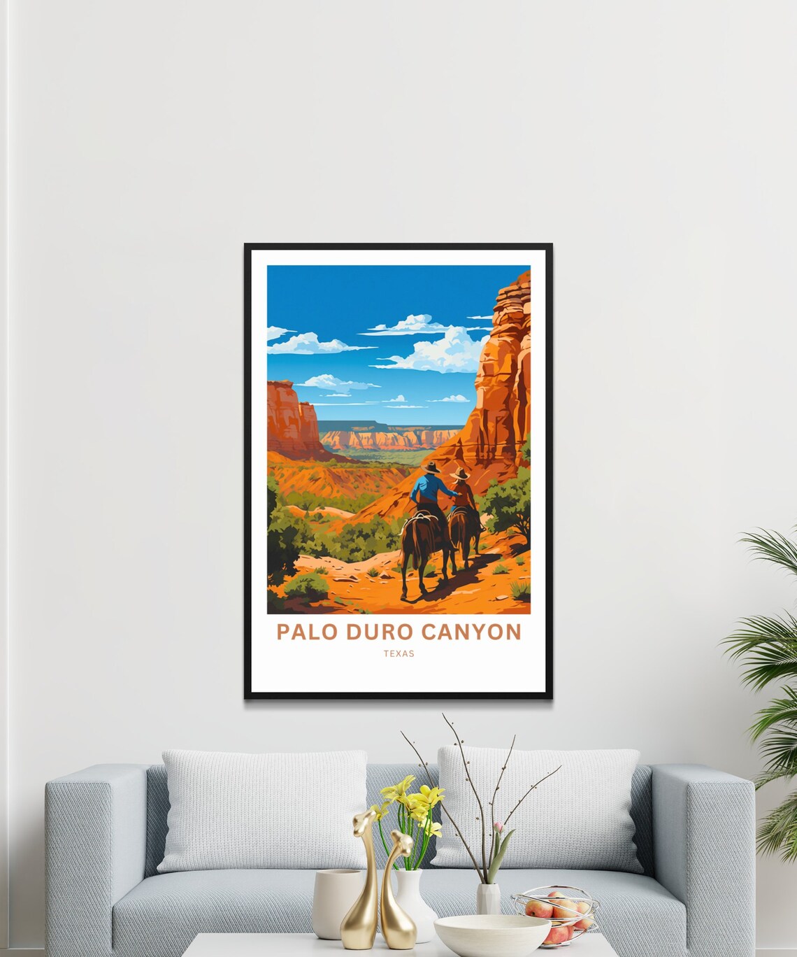 Palo Duro Canyon Texas Horseback Riders Red Rock Canyon Art Poster - Image 3