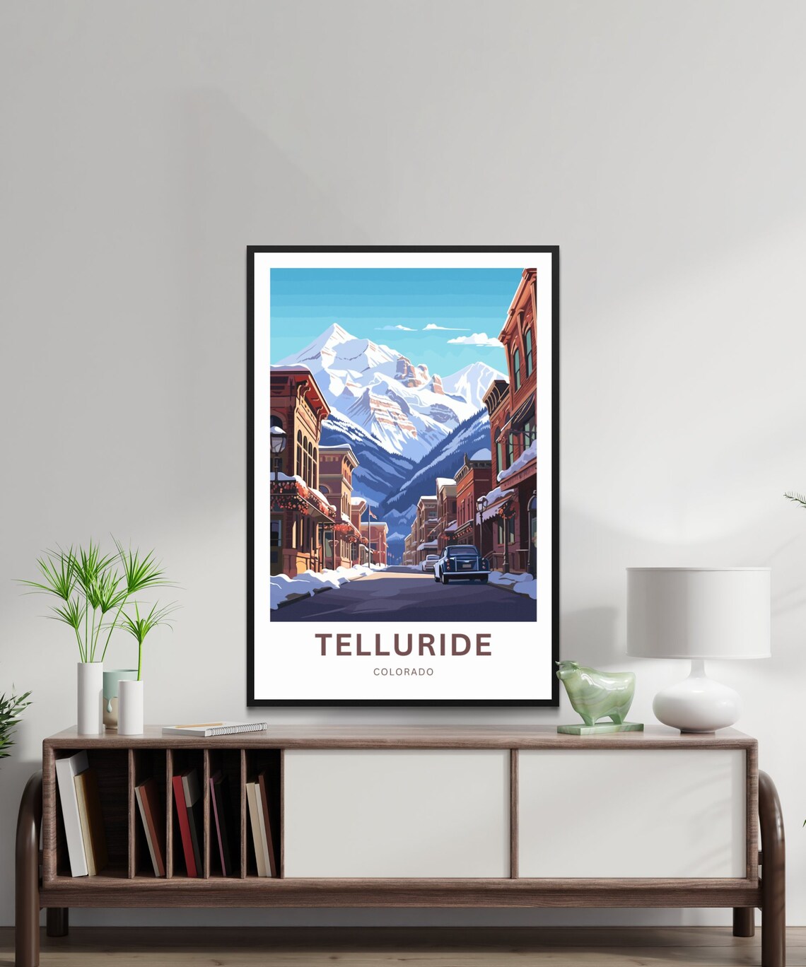 Telluride Colorado Winter Main Street Snowy Mountain Town Poster - Image 2