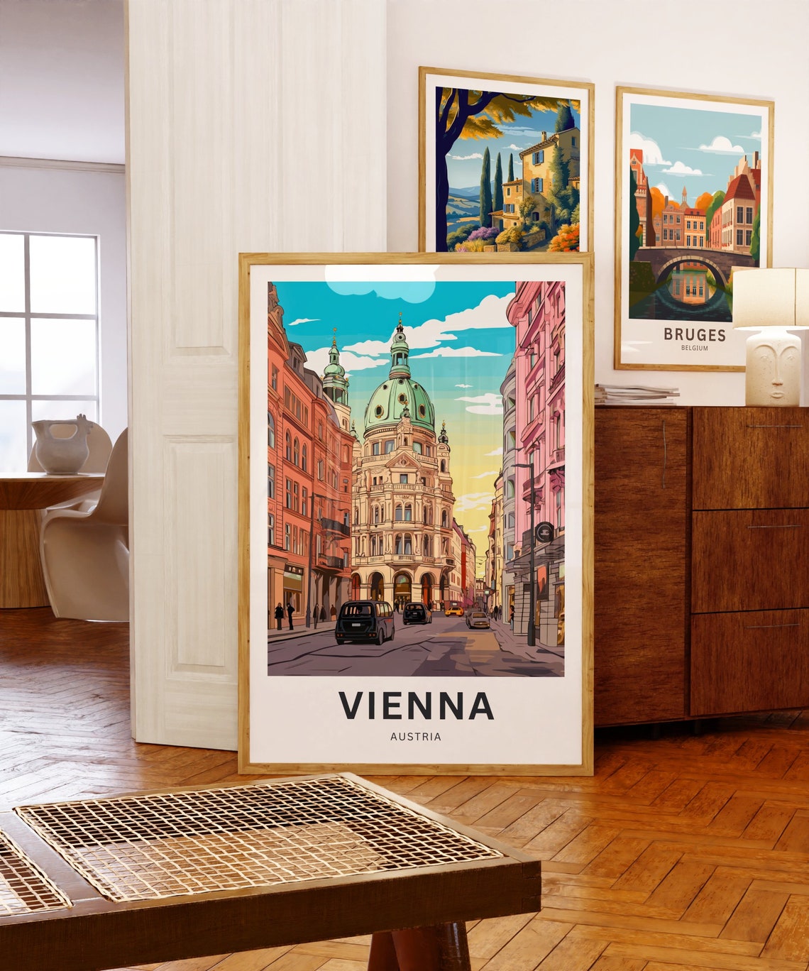 Personalized Vienna Austria Baroque Church Dome Custom Travel Poster - Image 3