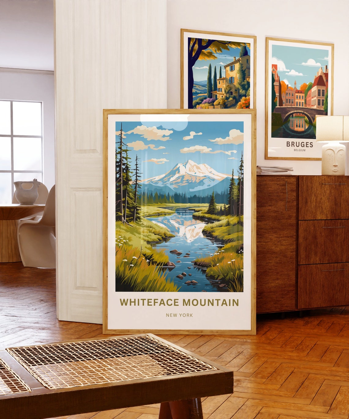Personalized Whiteface Mountain NY Stream Valley Travel Poster - Image 5