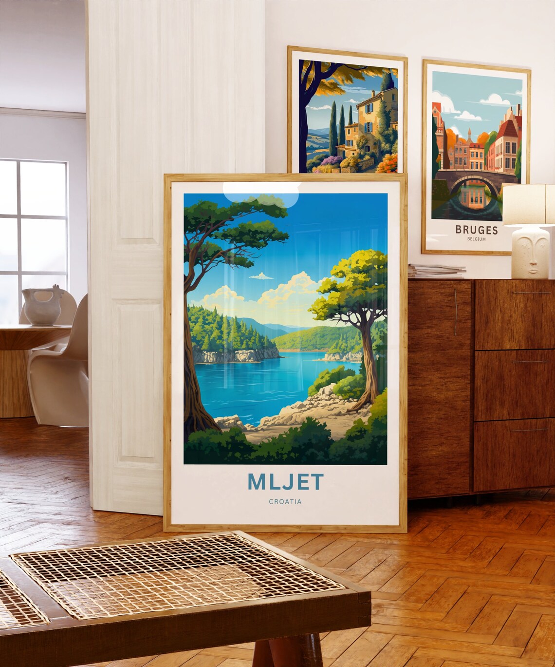 Mljet Croatia Blue Cove Pine Trees Island View Travel Poster - Image 3