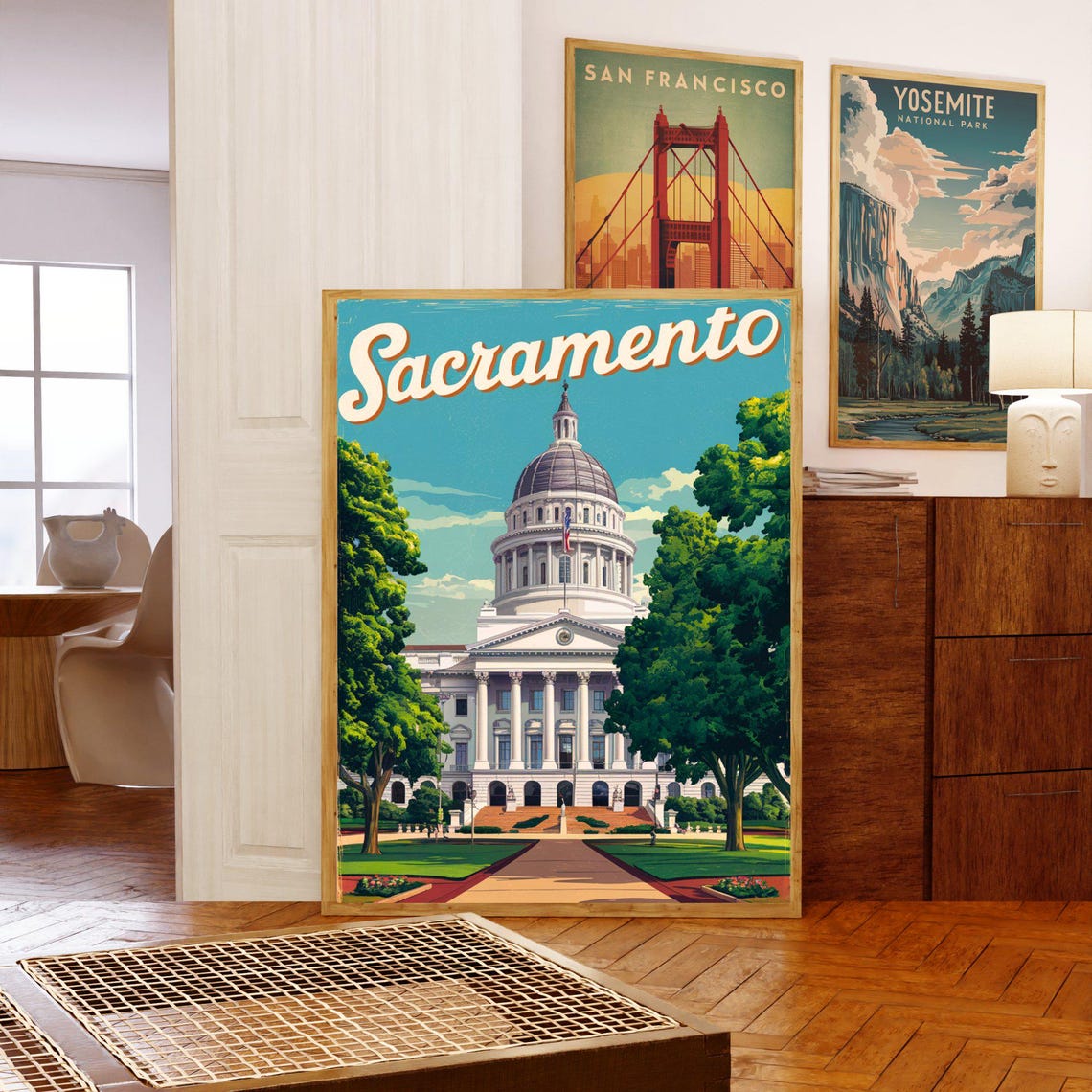 Sacramento California State Capitol Building Vintage Travel Poster - Image 5