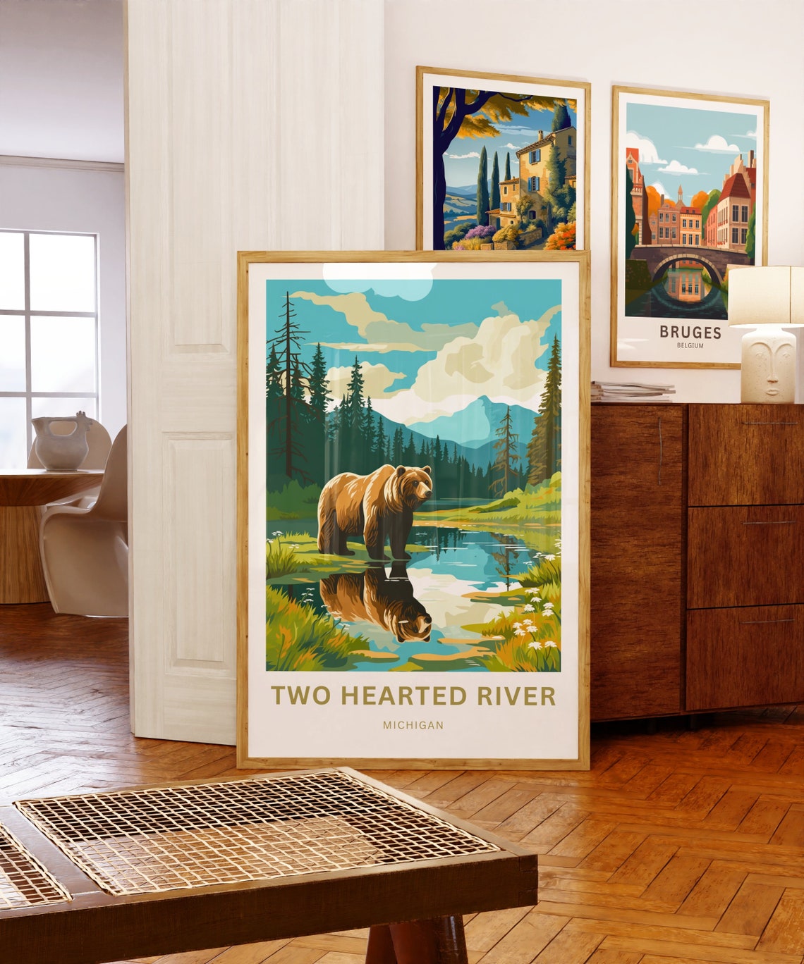 Two Hearted River Michigan Bear Lake Reflection Wildlife Travel Poster - Image 5