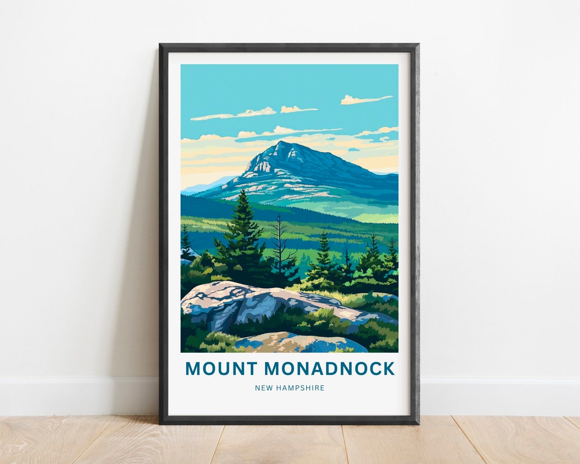 Mount Monadnock New Hampshire Poster with Forest Mountain Summit Art