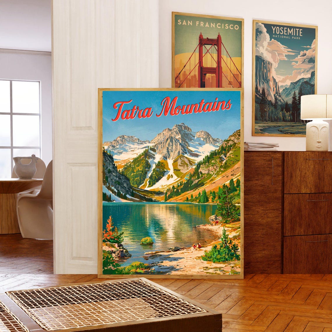 Tatra Mountains Poland Vintage Alpine Poster Snowy Peaks Lake View Art - Image 5