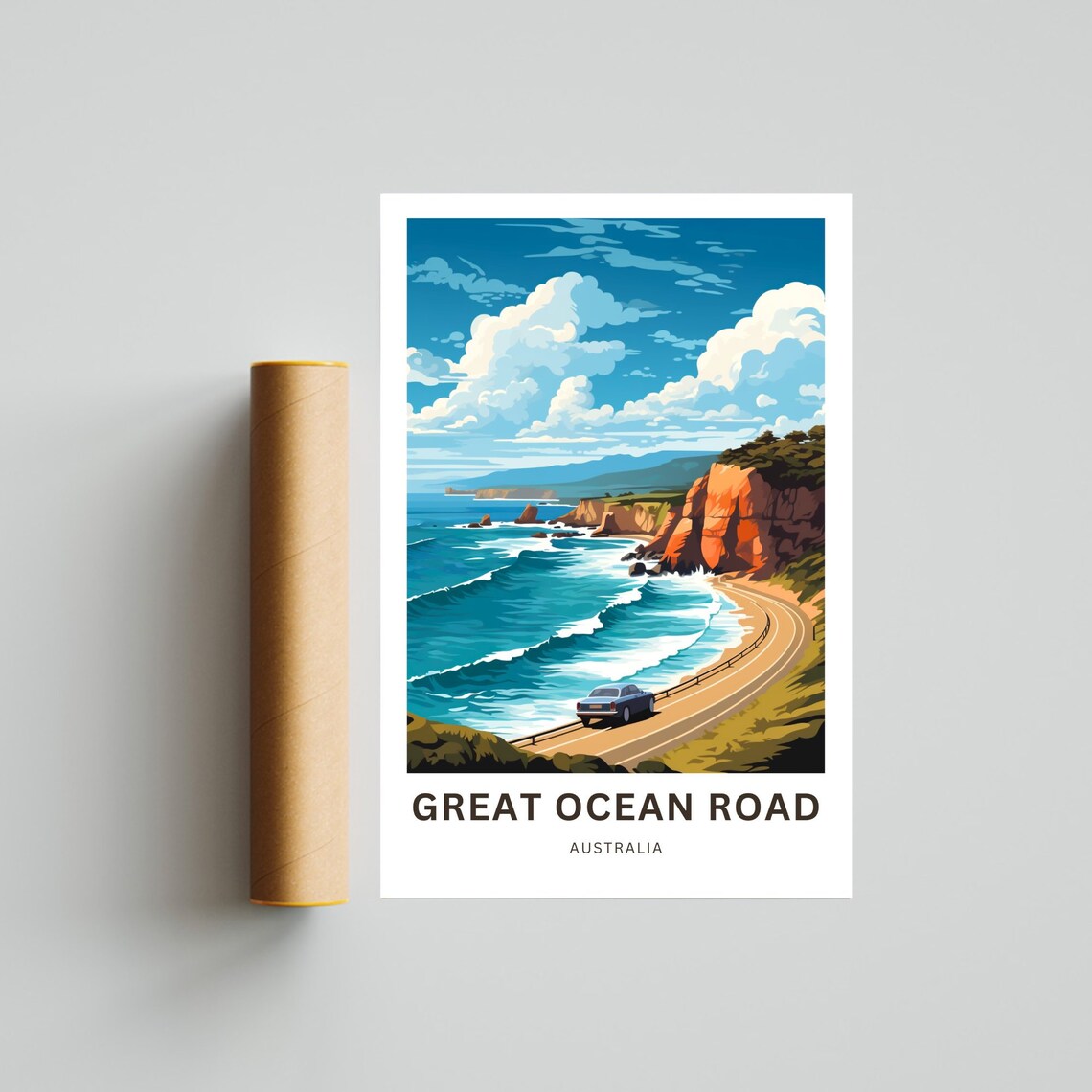 Great Ocean Road Australia Travel Poster with Winding Ocean Highway - Image 4