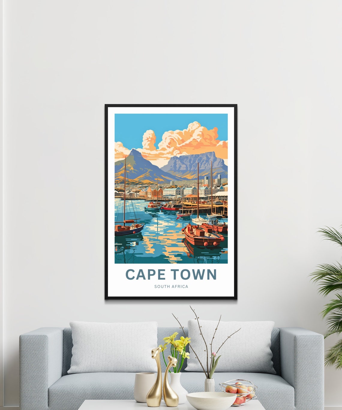Cape Town South Africa Table Mountain Waterfront Harbor Poster - Image 3