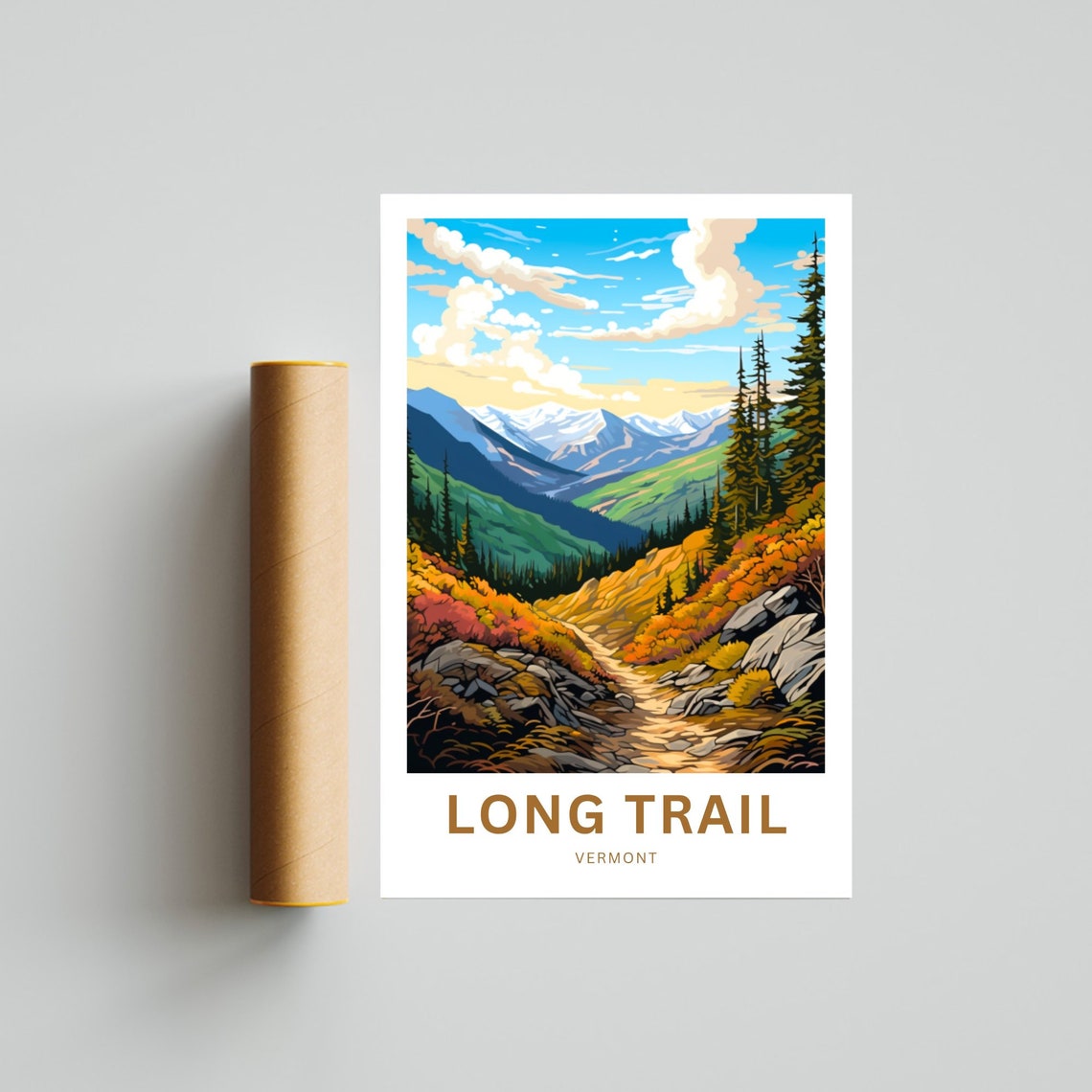 Long Trail Vermont Scenic Fall Foliage Mountain Path Art Poster - Image 4