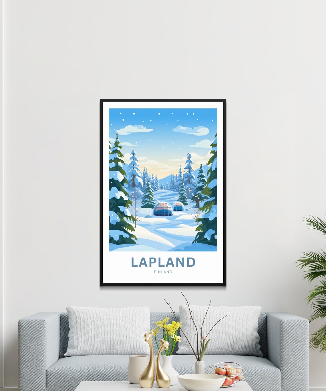 Lapland Finland Snowy Forest Glass Igloos Winter Travel Poster - Image 2