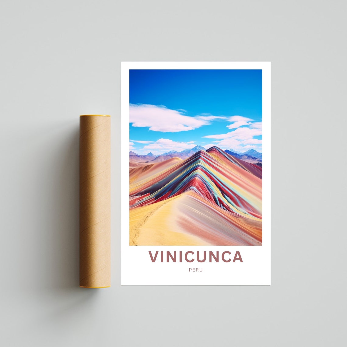 Vinicunca Travel Print Vinicunca Poster Peru Wall Art Framed Present Gift Peru Present - Image 4
