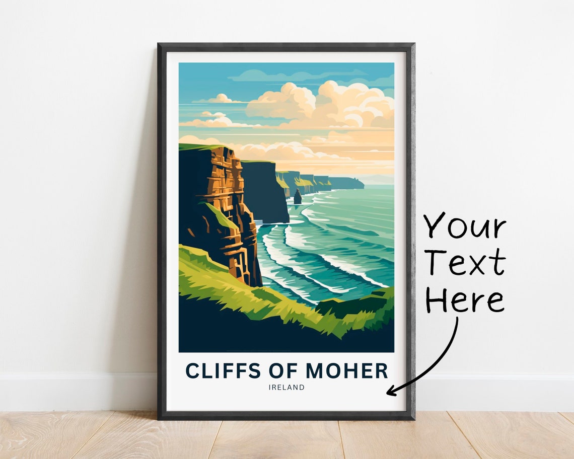 Cliffs Of Moher Ireland Personalized Dramatic Sea Cliffs Travel Poster