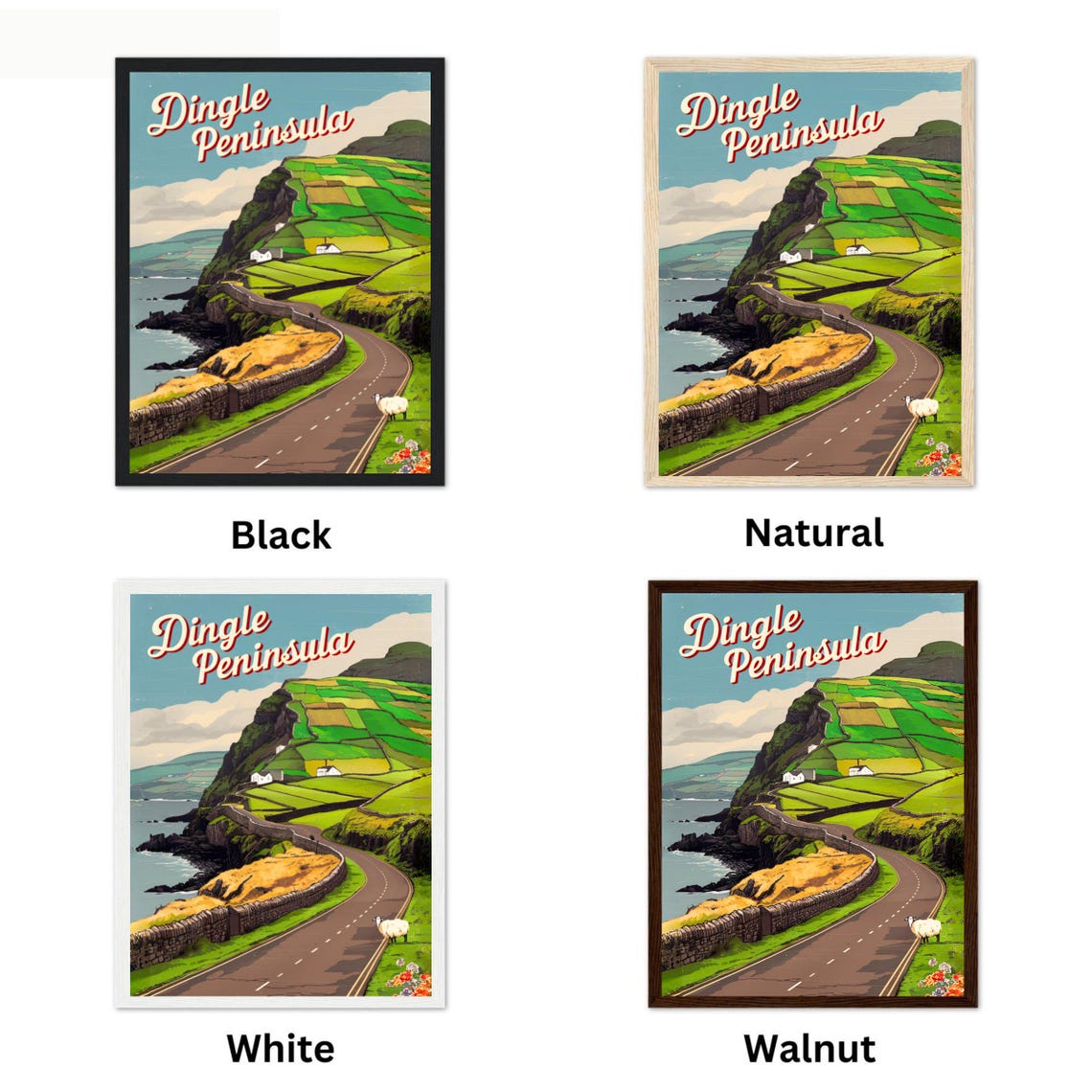 Dingle Peninsula Ireland Winding Coast Road Vintage Travel Poster - Image 4