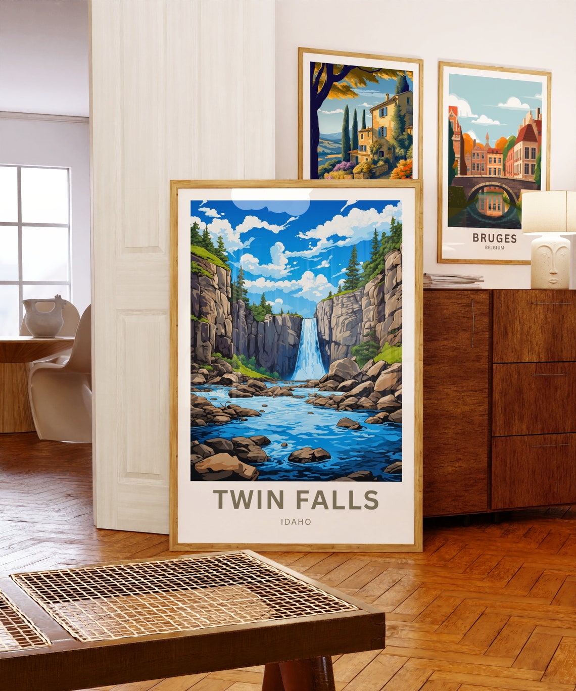 Twin Falls Idaho Waterfall Canyon Gorge Scenic River View Poster - Image 5