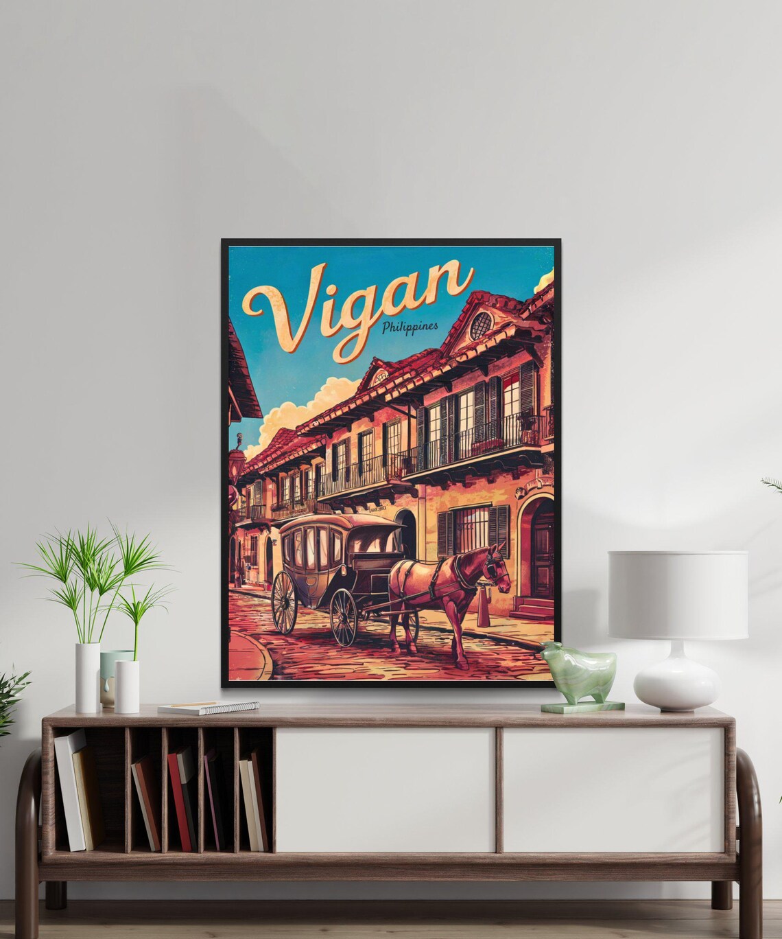 Vigan Philippines Horse Drawn Carriage Colonial Street Travel Poster - Image 3