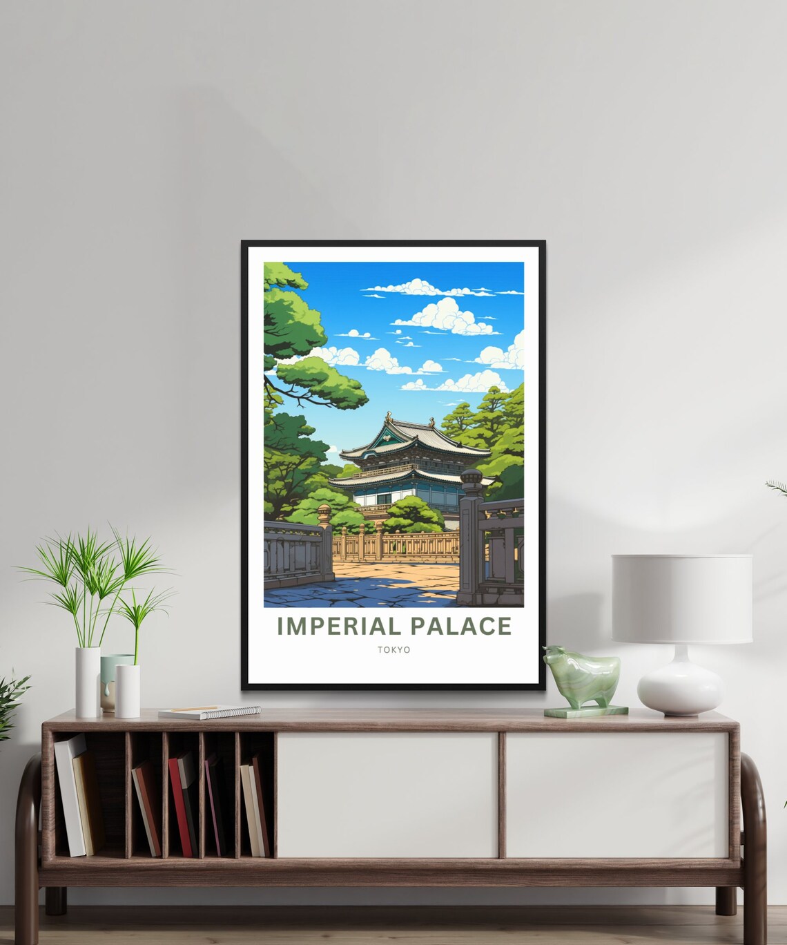 Imperial Palace Tokyo Japan Palace Garden Bridge Travel Poster - Image 2