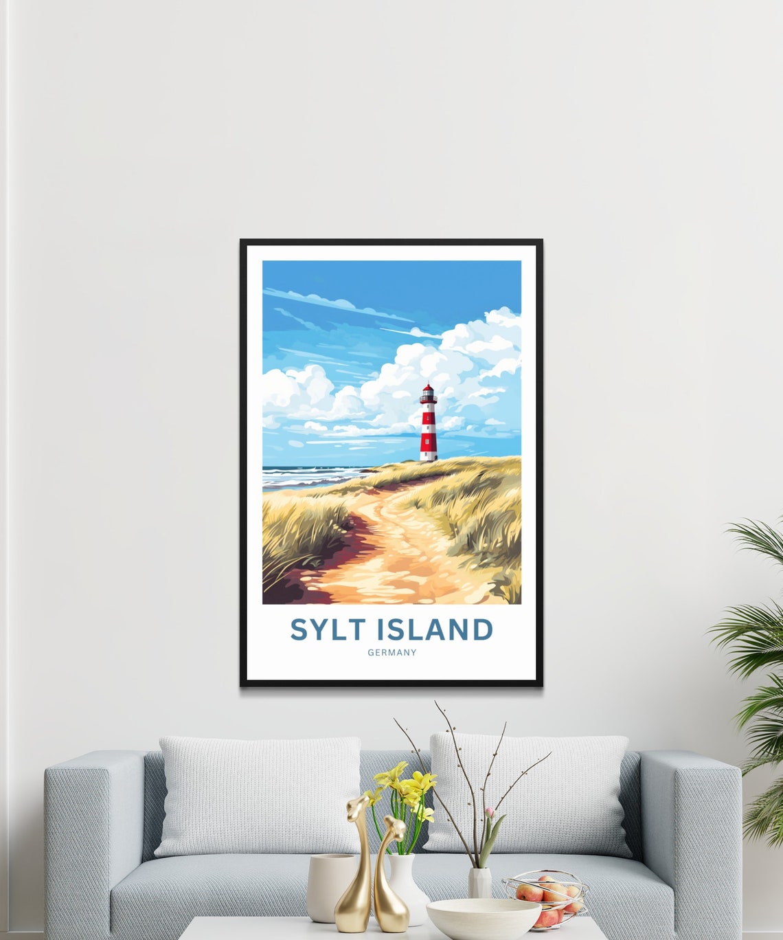 Sylt Island Germany Lighthouse Dune Path Seaside Travel Poster - Image 3