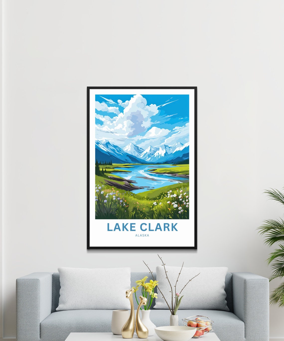 Lake Clark Alaska River Valley Mountains Personalized Poster - Image 3